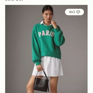 Anthropologie Green and Pink Sweatshirt